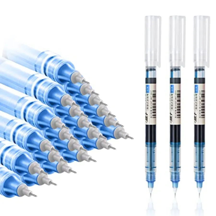 

24 Pieces Rolling Ball Pens, Quick Dry Ink 0.5 mm Extra Fine Point Pens Liquid Ink Pen Rollerball Pens