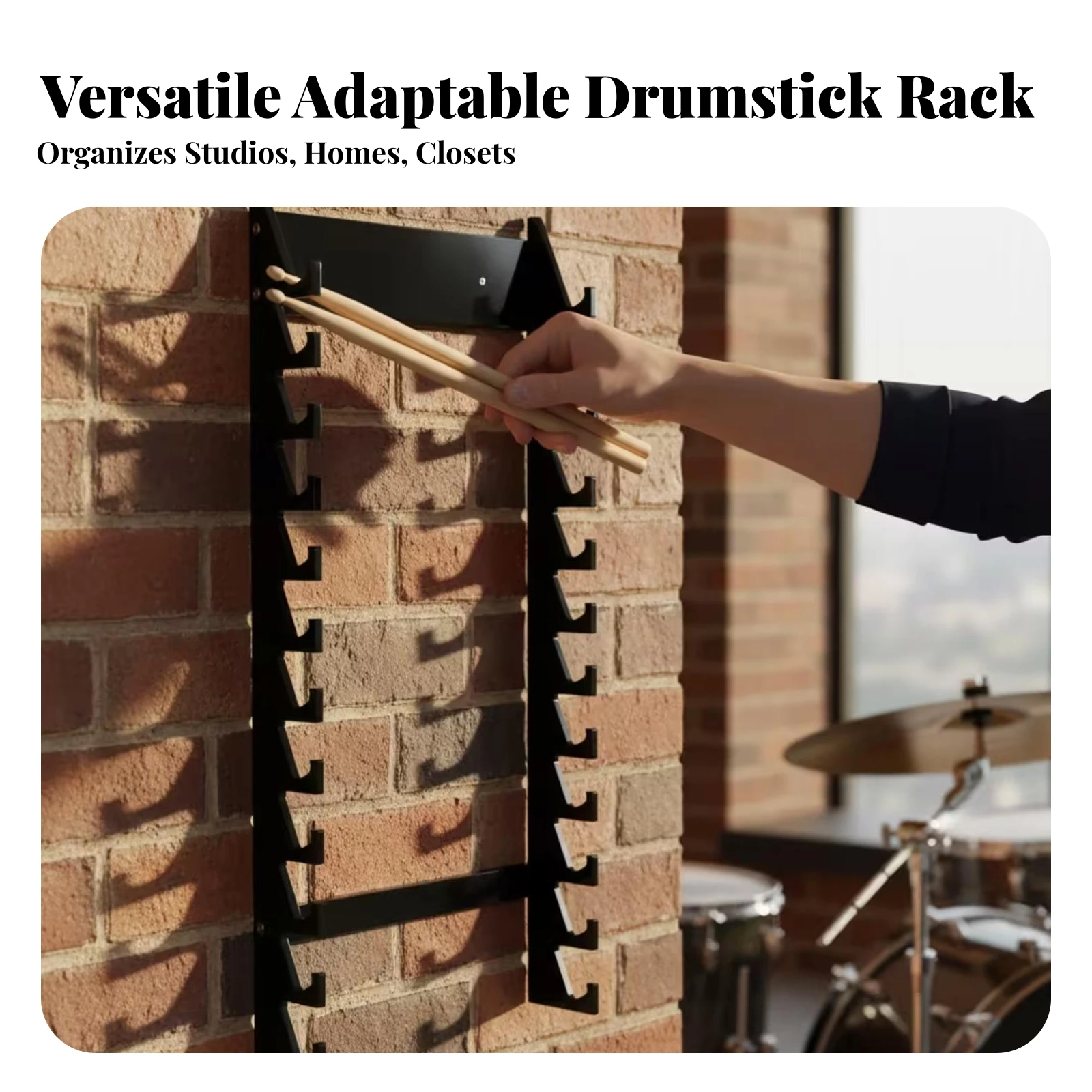 Drumstick Display Rack Easy to Install Drumstick Wall Mount Stylish Premium for Drummers, Music Studio, Practice Room