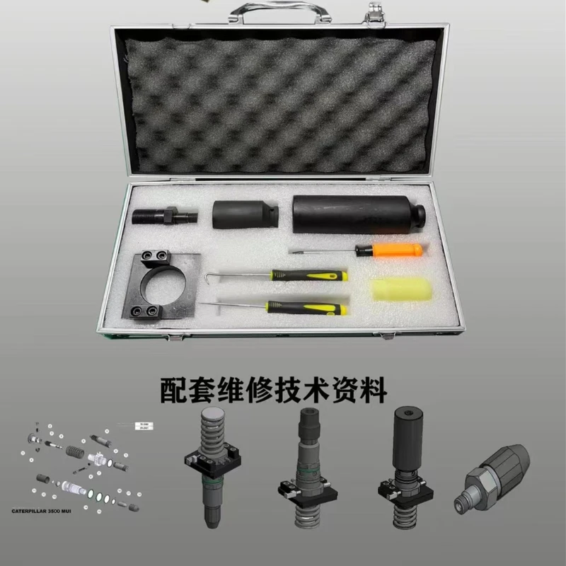 Diesel Injector Nozzle MUI Disassembly Tool Unit Injector Opening Pressure Adaptor Repair Kits for CAT 3500 Video Guide