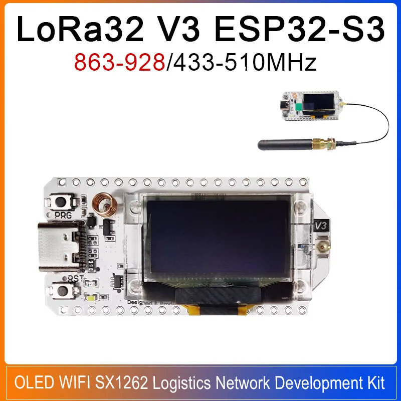 

LoRa32 V3 ESP32-S3 LoRa Development Board 863-928/433-510 MHz OLED WIFI SX1262 Logistics Network Development Kit for Arduino