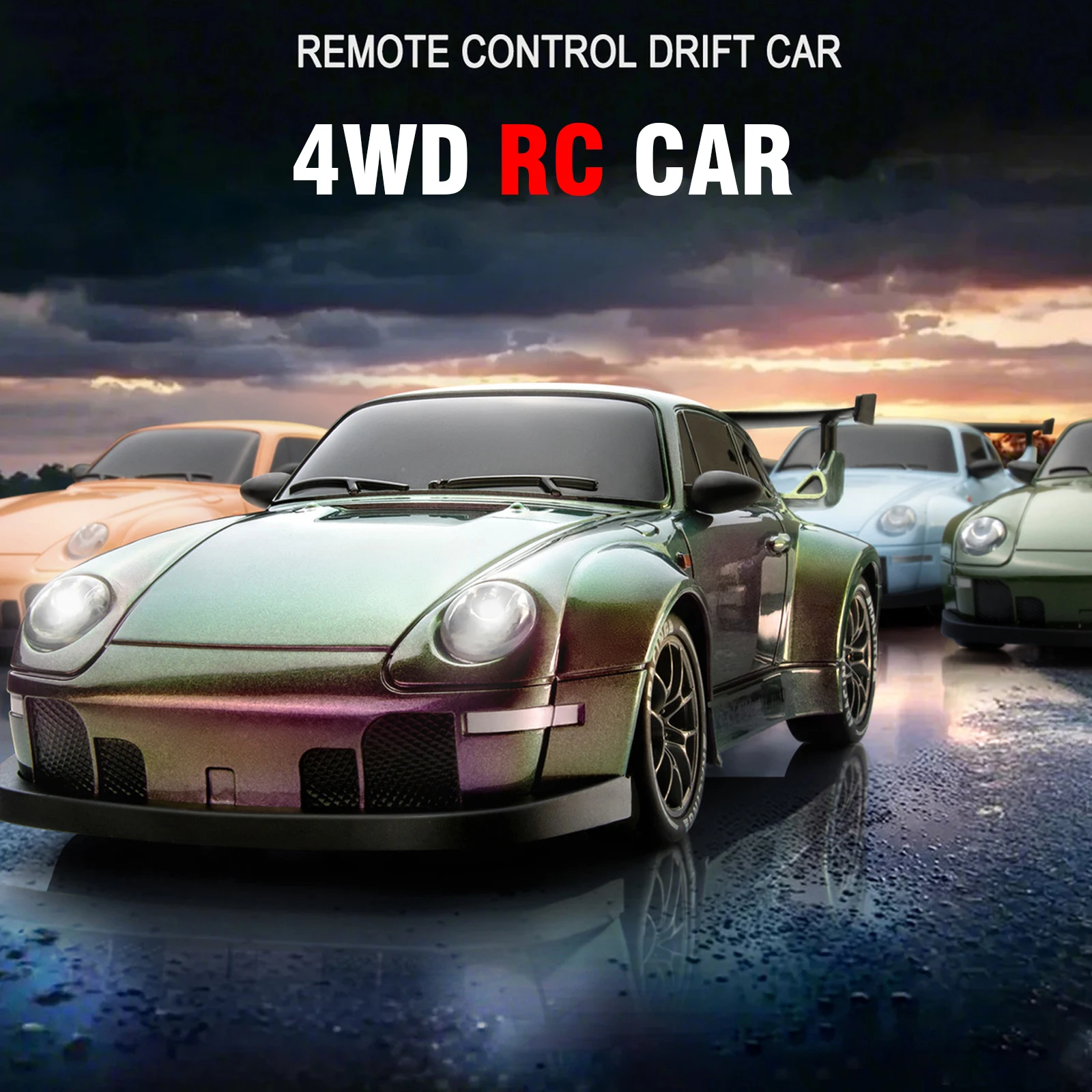 

1 24, масштаб 4WD RC Drift Car, 2 режима скорости, светодиодные фонари, диапазон 50 м, 22 минут, время дрифта, 2 комплекта шин, подарок для детей и взрослых