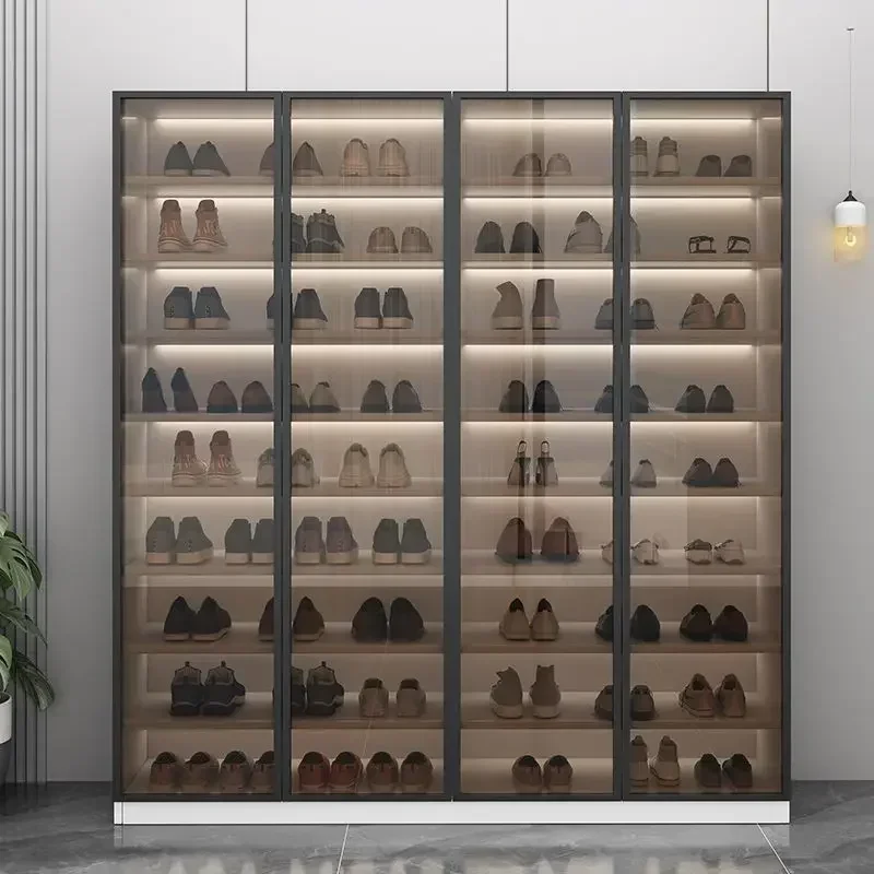

Modern Shoe Cabinet Glass Display Lamp Shoe Cabinets Large Capacity Transparent Shoe Box Organizer Living Room Cabinets Gabinete