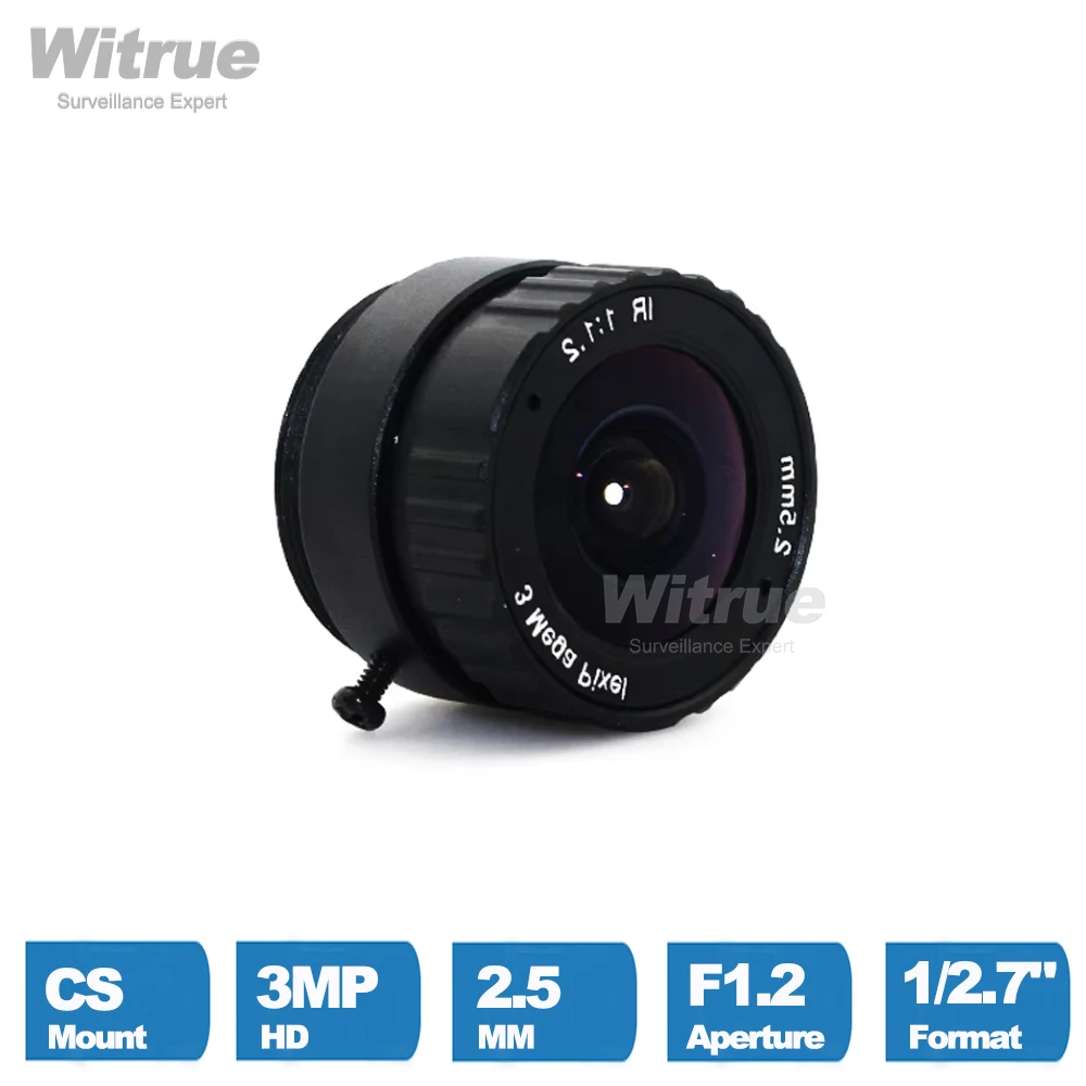 Obiektyw CCTV Witrue HD 3MP 2,5 mm CS Mount 1/2,7" F1.2 do kamer bezpieczeństwa IP do nadzoru — zdjęcie 3