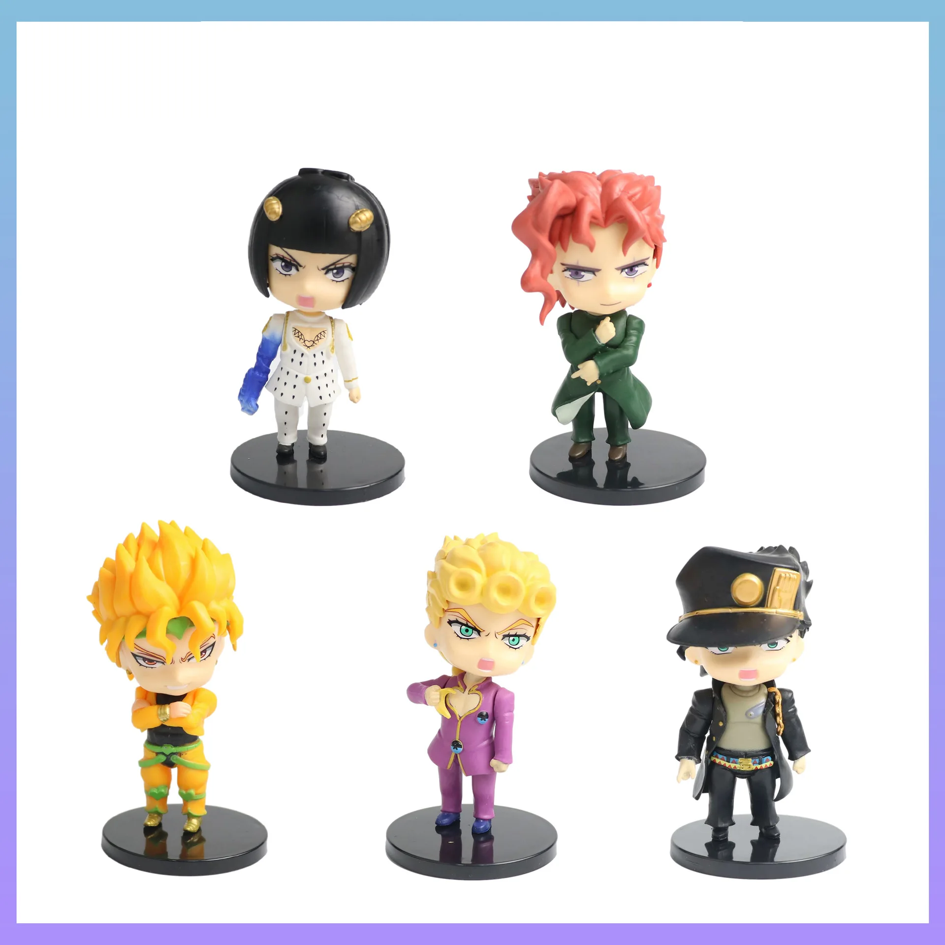 5pcs anime jojo's Bizarre Adventure Giorno Giovanna Dio Bruno Buccellati Kakyoin Noriaki Kujo Jotaro action Figure Model Toys