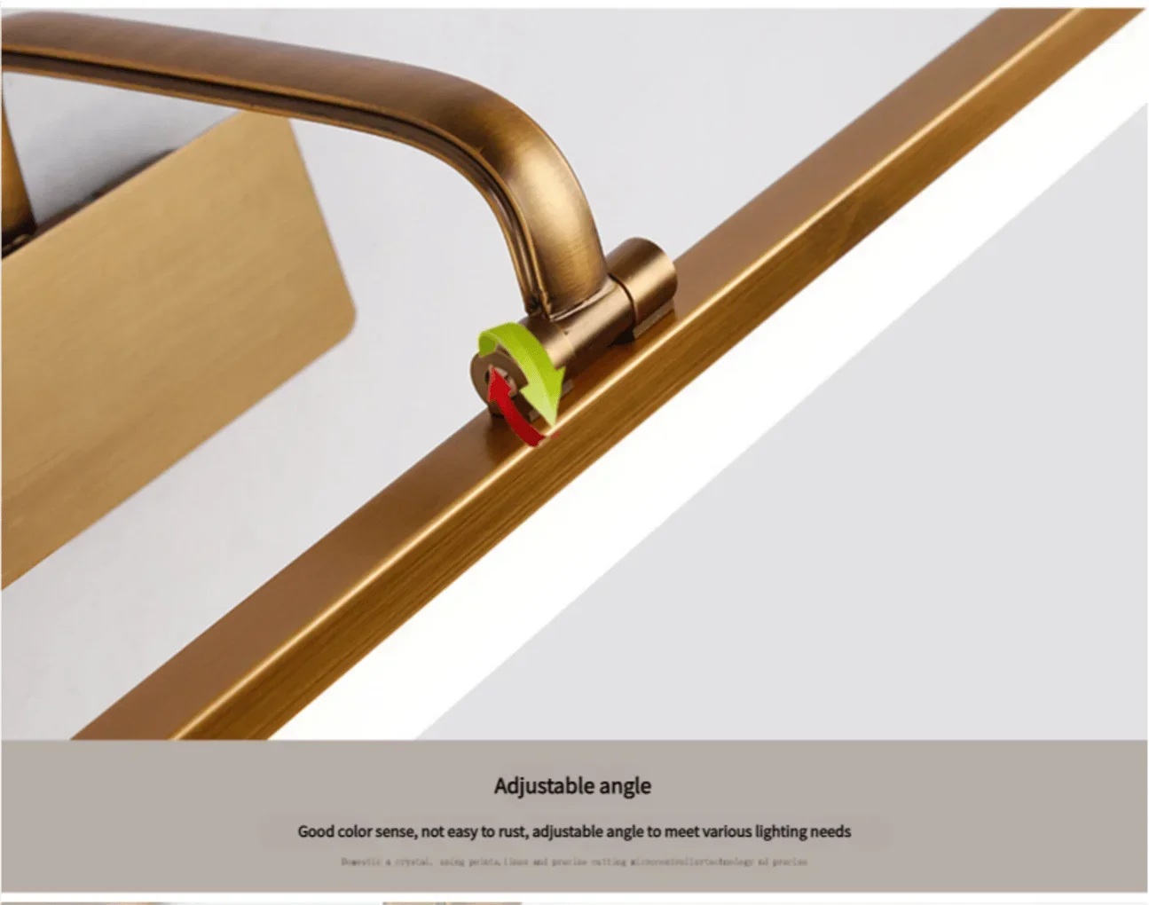 Коричневая бронзовая светодиодная зеркальная лампа, водонепроницаемая настенная лампа для ванной комнаты, настенная роспись для витрины отеля, современный светильник для макияжа для учебы