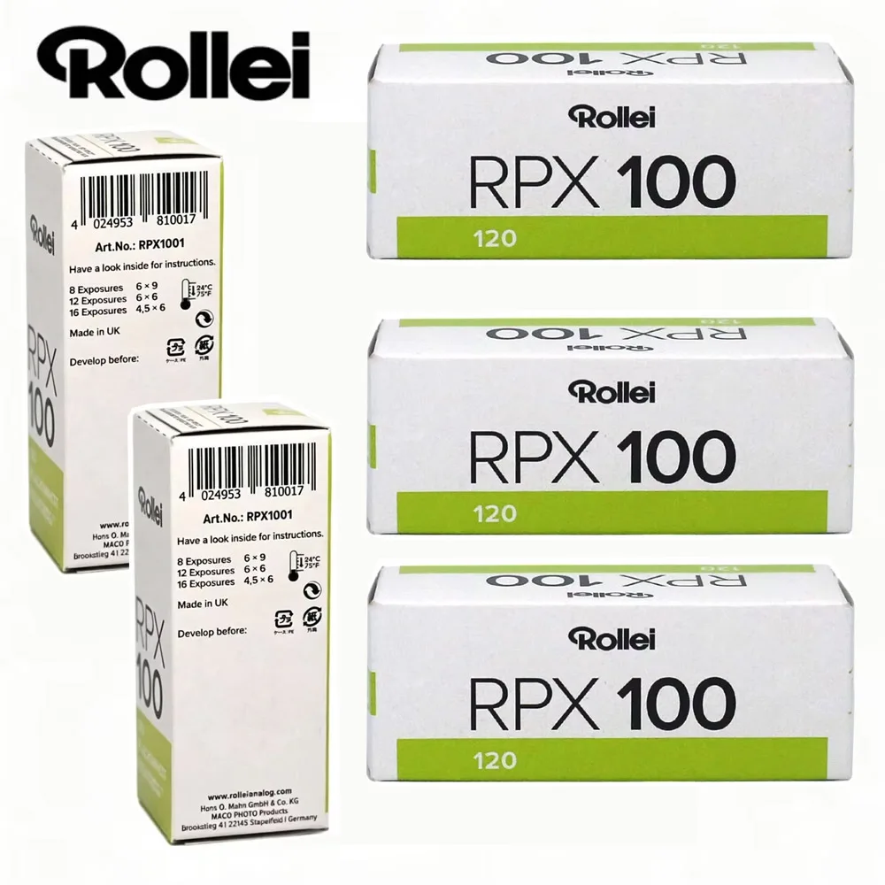 Rollei RPX 100 120 Film 1/2/3/4/5/6/8 Rolls  Black And White Negative Film Original 36 ExposuresRoll For Kodak 120 Film Camera