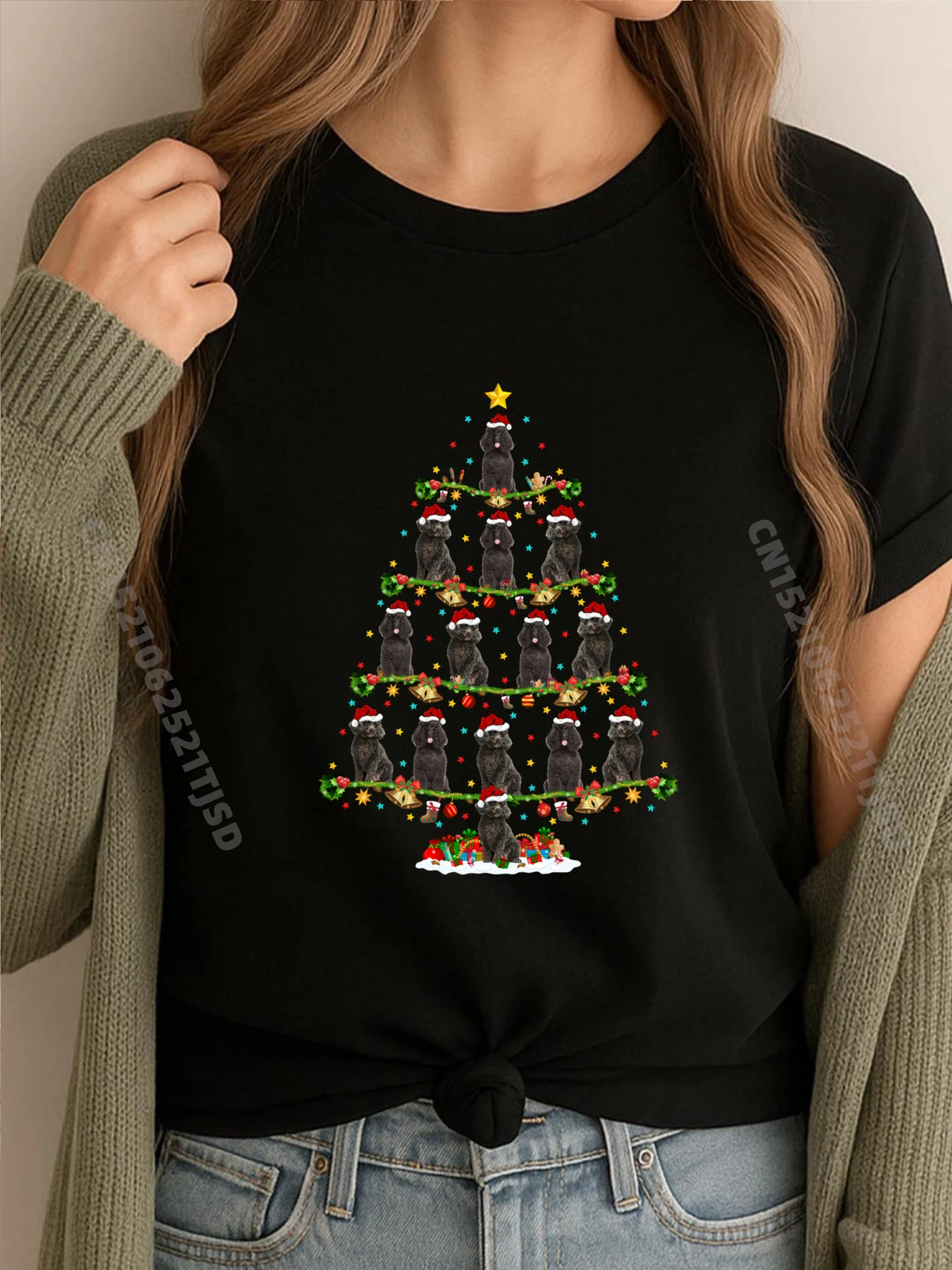 

Xmas Tree Decoration Santa Standard Poodle Dog Christmas Men's T-Shirts Luxury T-Shirt Tops & Tees Oversized Game