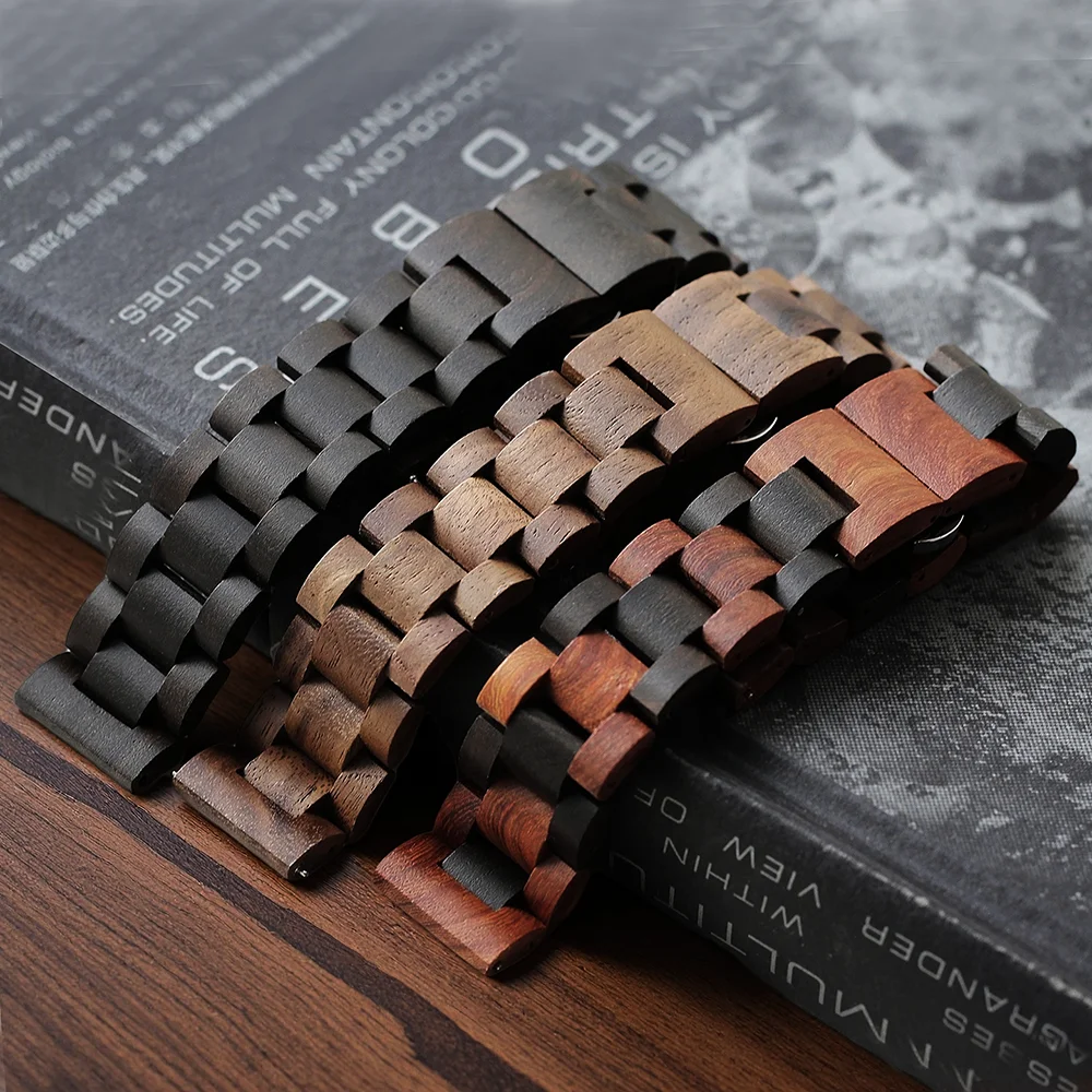 

Wooden men's watch strap, watch accessories, suitable for men's watches, retro sandalwood style, dignified and generous
