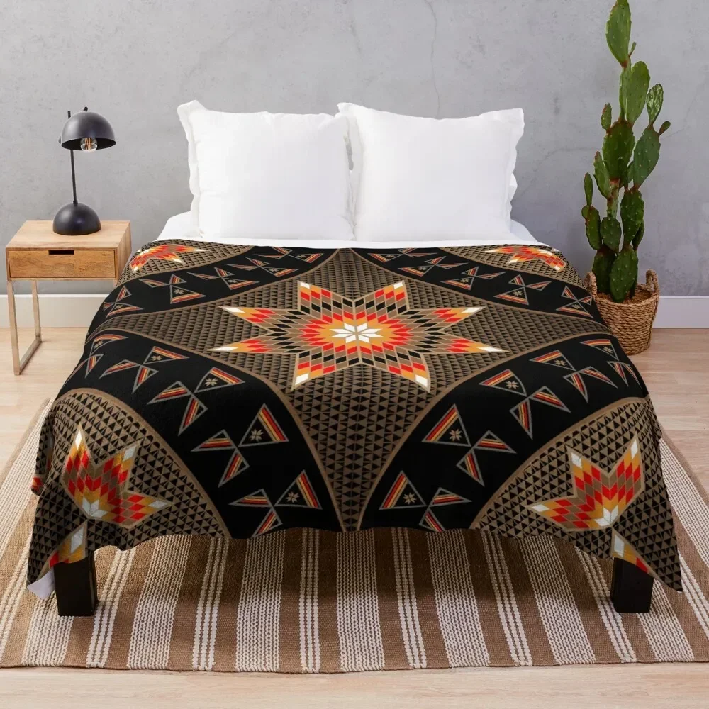 

Morning Star with Tipi's (Brown) Throw Blanket Bed covers Plaid on the sofa for sofa manga Blankets