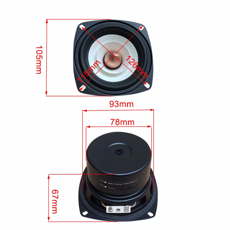 6ohm 4ohm alto-falante de alcance completo 4 Polegada três estágios equilíbrio alta fidelidade tweeter midrange woofer alto-falantes diy parte 1pc