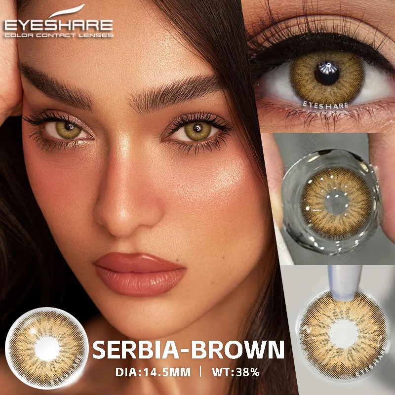 2Pcs Fashion Color Contact Lenses for Eyes Blue Eyes Contacts Beauty Makeup Green Eye Lenses Gray Lneses Brown Contacts Yearly