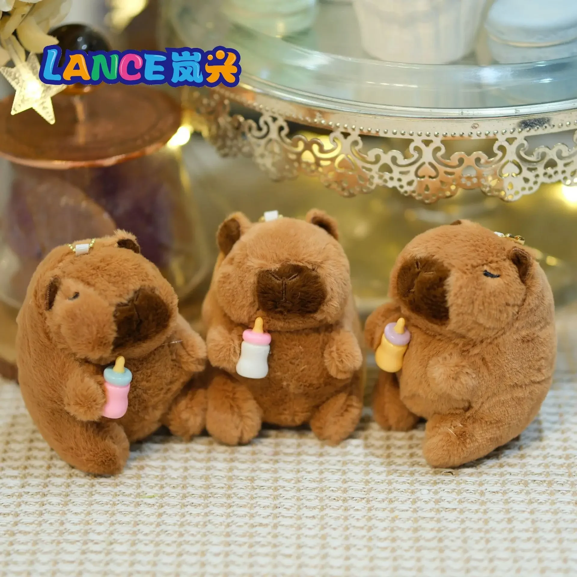 Lance Wholesale 4inch 10cm Cute Capybara Stuffed Doll Plush Toy Mofusand Kawaii Plush Doll Bag Pendant Children Gift Toy