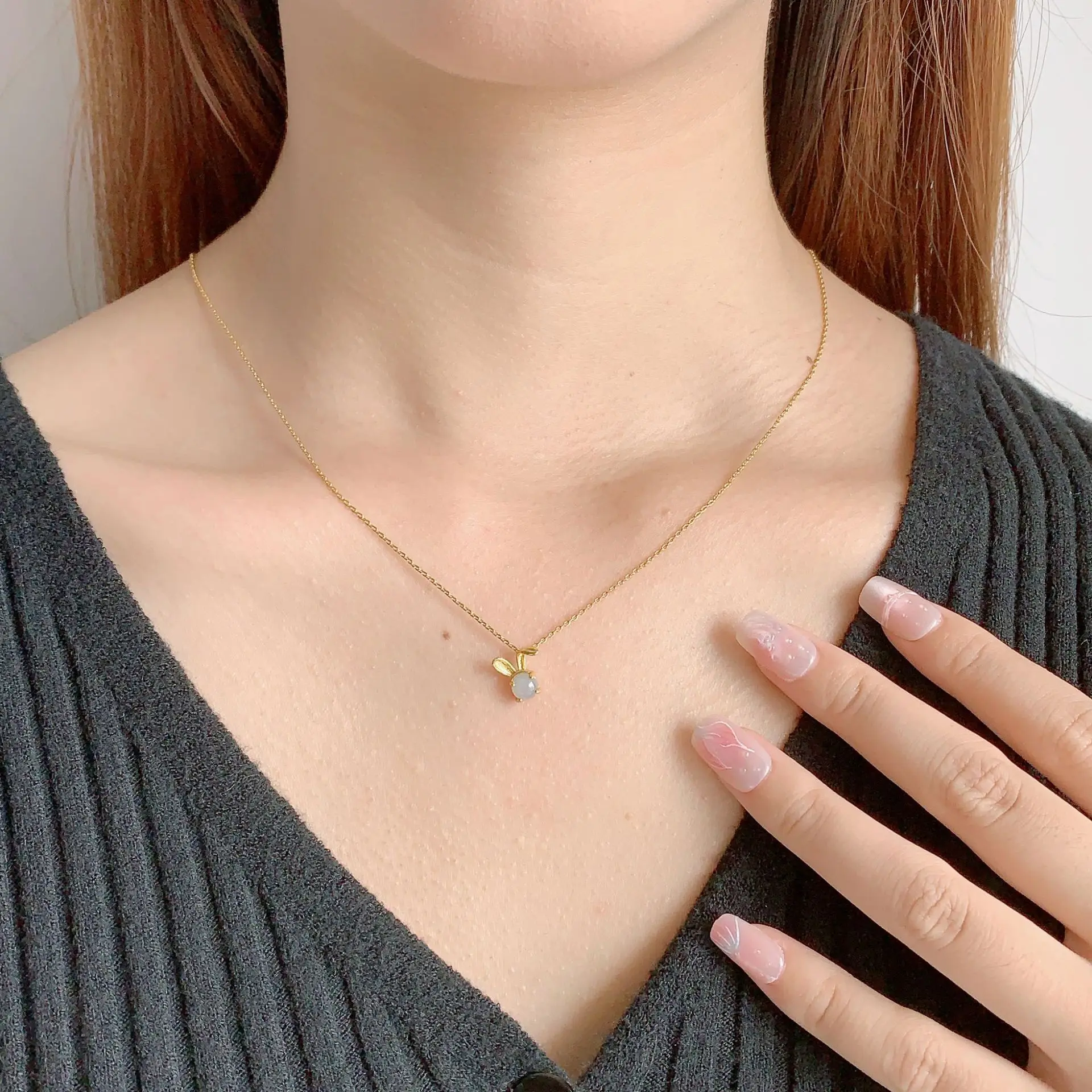 New-Style Copper Pendant with Little Rabbit & Heart Design