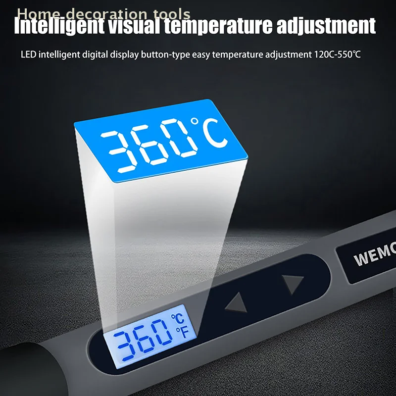 

Паяльник 936 90 Вт с интеллектуальным цифровым дисплеем, портативный, 120~550°C ℃ Регулируемые насадки серии 900M для инструментов для самостоятельного сварочного ремонта