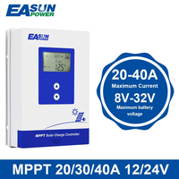 EASUN MPPT Solar Controller 40/30/20A 12V 24V MPPT Solar Controller 32V Setting Charger Back-Light LCD Solar Regulator Dropship