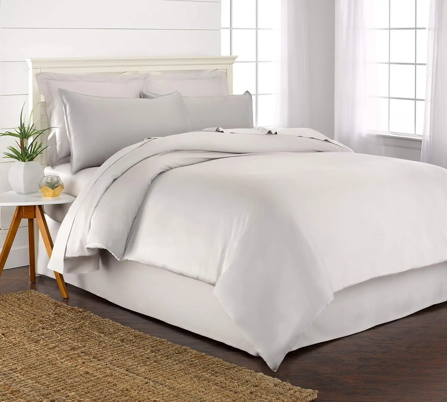 

Bamboo - King Duvet Cover 3 Piece Set, Genuine 100% Organic Viscose Derived from Bamboo, Luxuriously Soft and Cooling