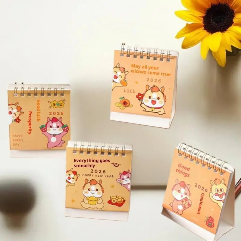تقاويم صغيرة محمولة لطيفة على شكل بوني 2026 لسن الحصان، مثالية لتزيين سطح المكتب #5