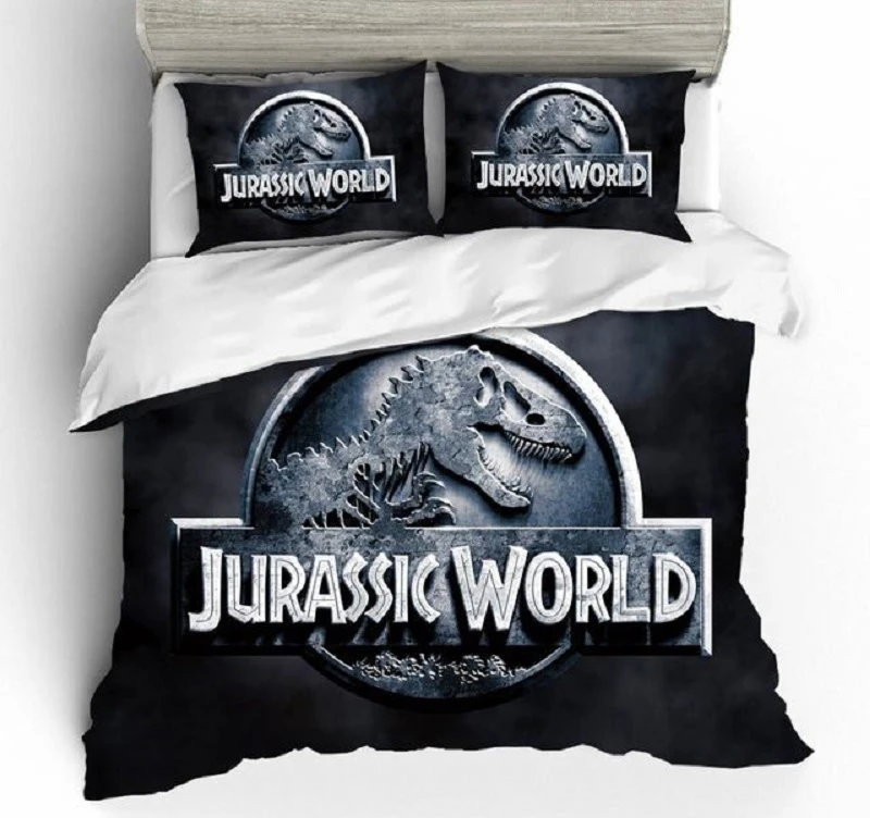 3D Jurassic Park Bedding Set Kids Boy Home Textile Decor Bed Sets Queen Size Comforters Quilt Bedroom Queen Dinosaur Duvet Cover