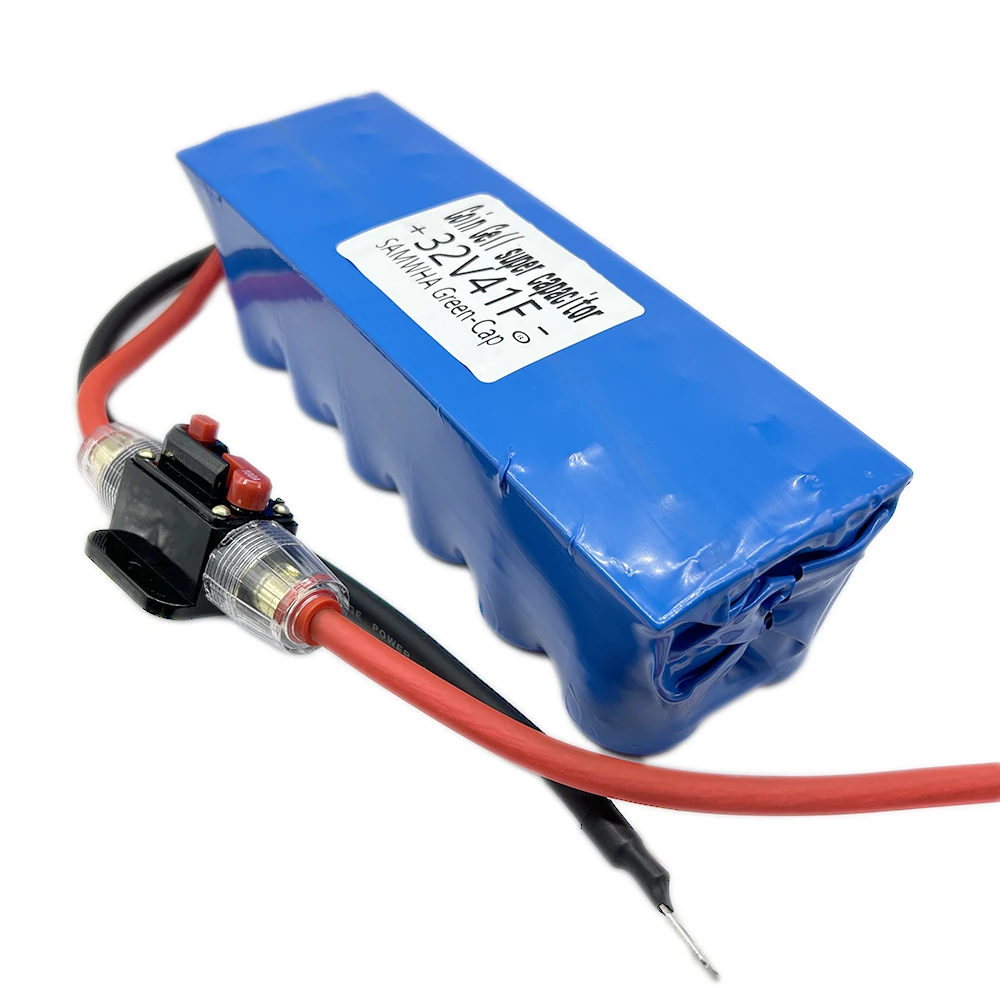 Heat-Shrinkle 32V41F Automotive Rectifier Module Supercapacitor 2.7V500F Super Capacitor With Protection Self-Recovery Fuse