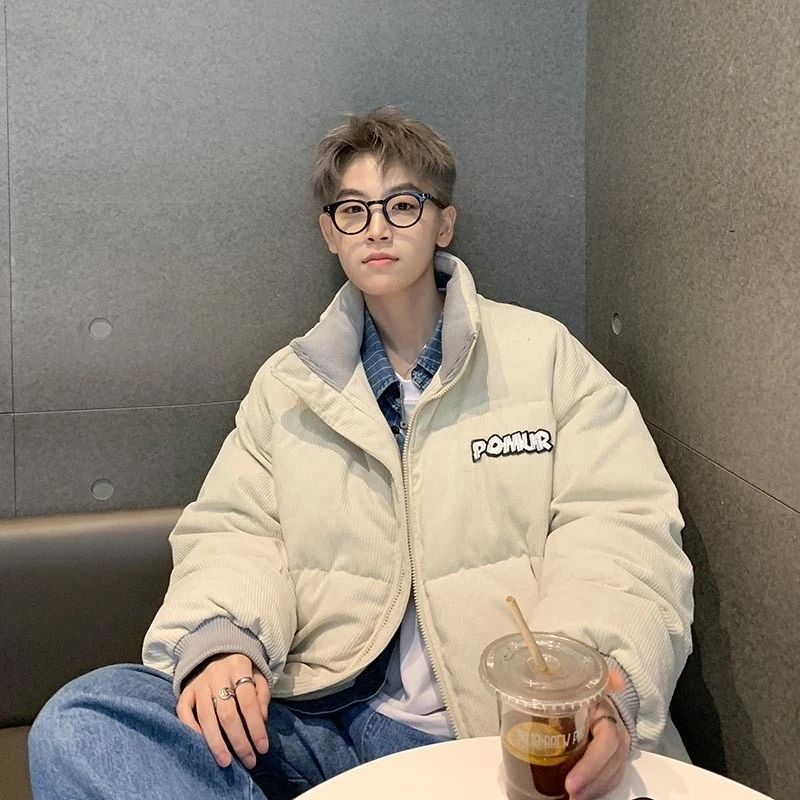 2025 جديد الرجال سروال قصير سترة اليابانية الرجعية نمط معطف طويل ماريو اللون سميكة القطن معطف مبطّن الوقوف طوق دع