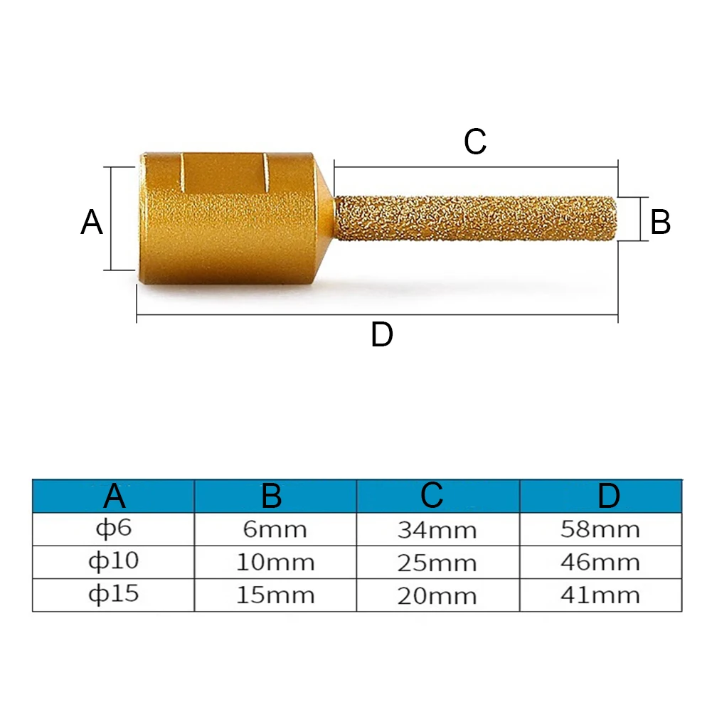 M10 Vacuum Brazed Diamond Stone Core Drill Bit Slotting Trimming Tool Angle Grinder Clearing Granite Marble Brick Profile Router