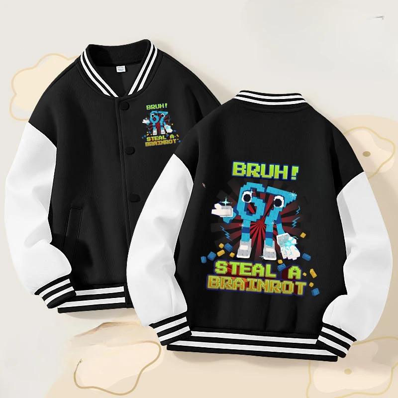 67 Six Seven Boy Baseball Jassen Herenkleding Cartoon Steal A Brainrot Herfst Winterjas Top Volwassen Trendy Cool Kleding Cadeau