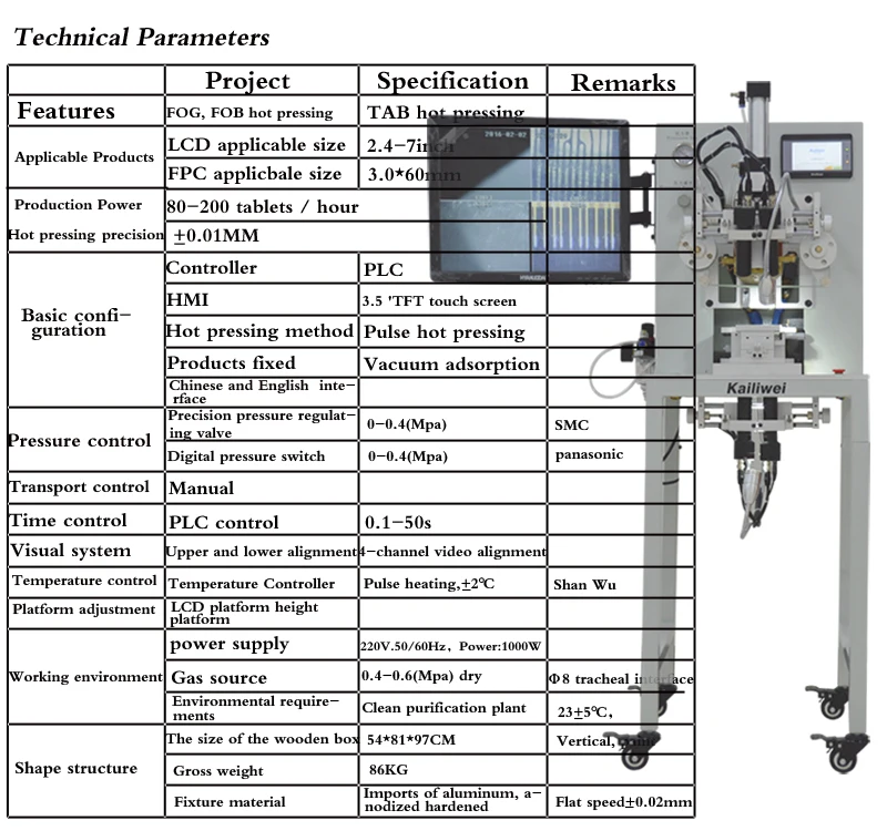 Mobile Phone Flex Bonding Touch Screen Lcd Flex Cable Repair Machine