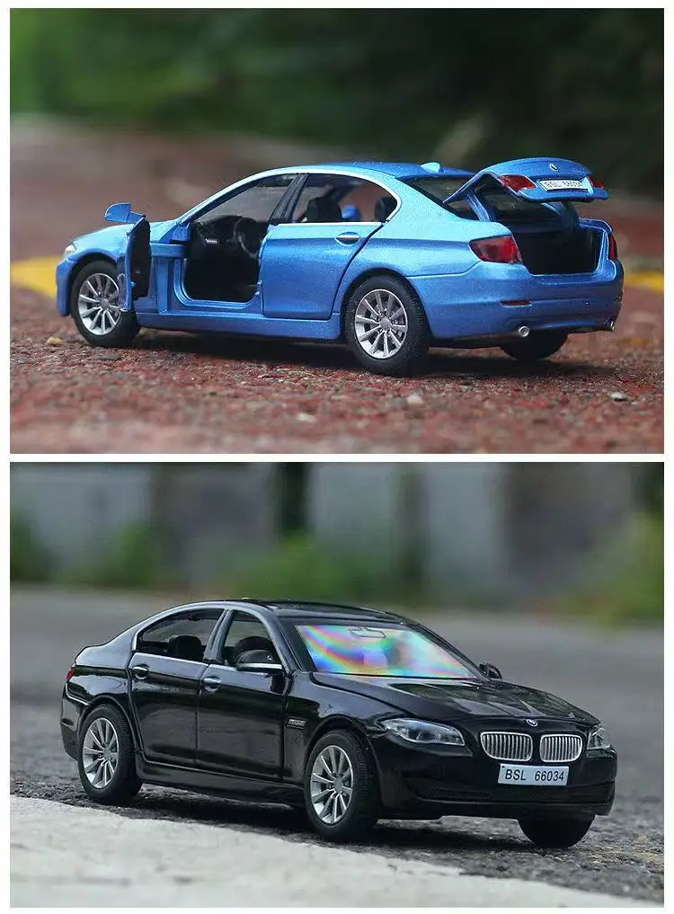 1:32 BMW 535 coche en miniatura de aleación fundido a presión y vehículos de juguete coche de juguete colección de Metal modelo juguetes de alta simulación para regalo de niños