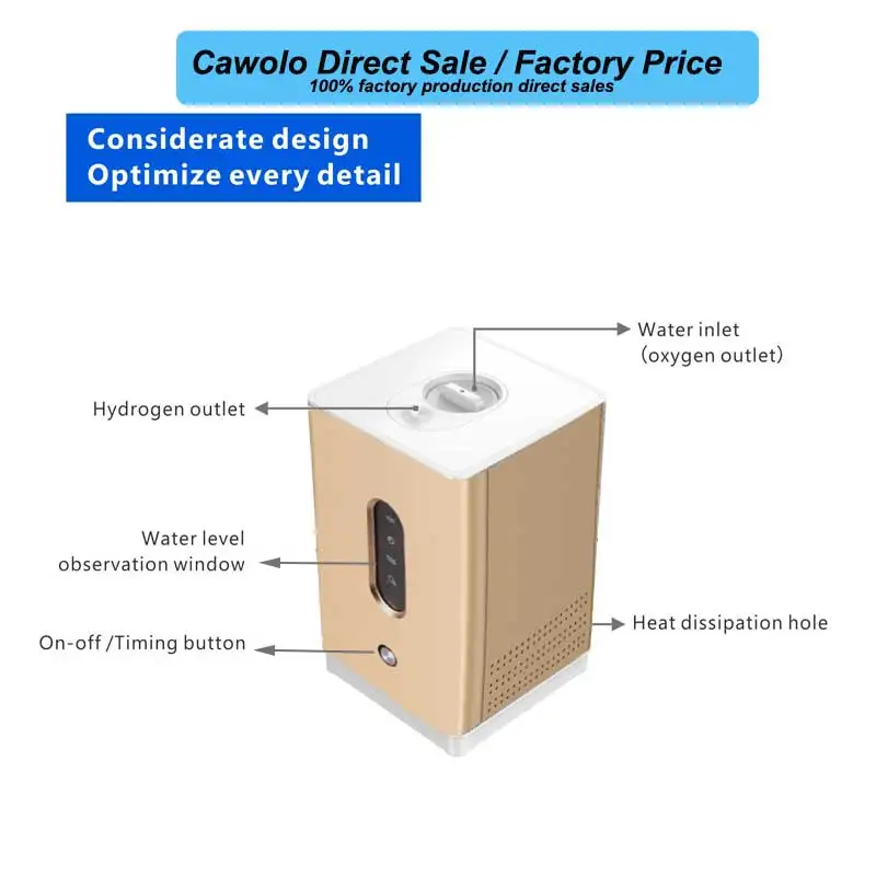 New Business 150ml/200ml Hydrogen Inhaler Hotels Use Hydrogen Inhalation Machine Breathing Free Spare Parts