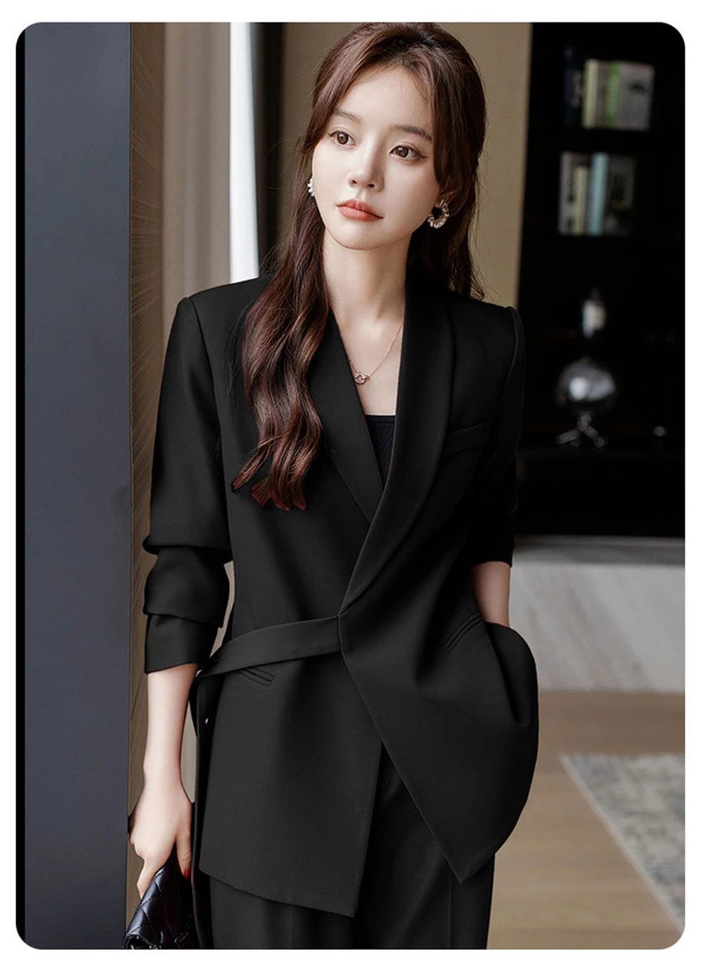 Y2KWomen'S Casual Style Wide Leg Pants, Professional Suit, Two Piece Set, Spring And Autumn Outerwear, Fashion Coat, 2024