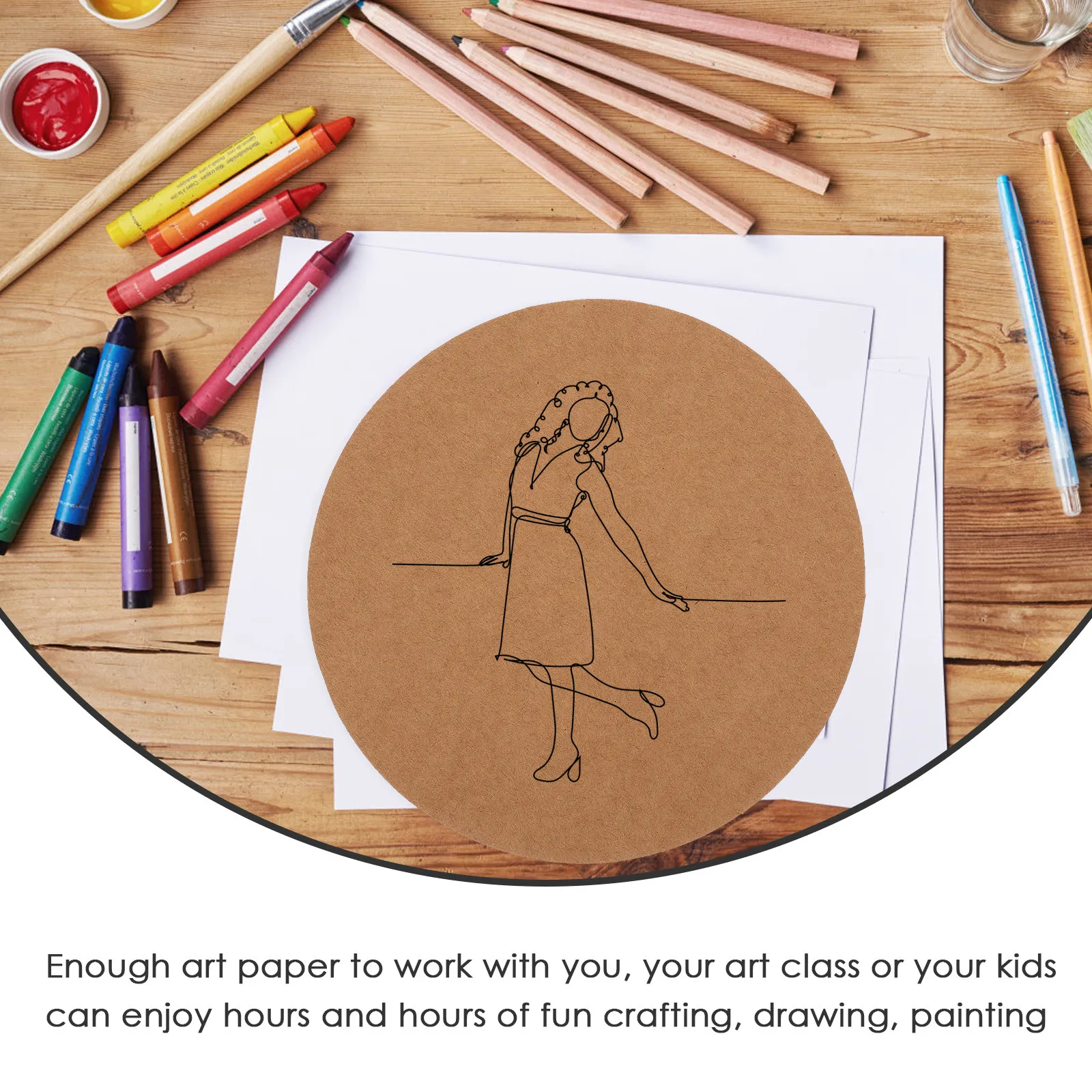 40Sheets Round Painting Cardboard Thick Craft Paper for Drawing Painting Sketch Art Projects Round Graffiti Cardboard