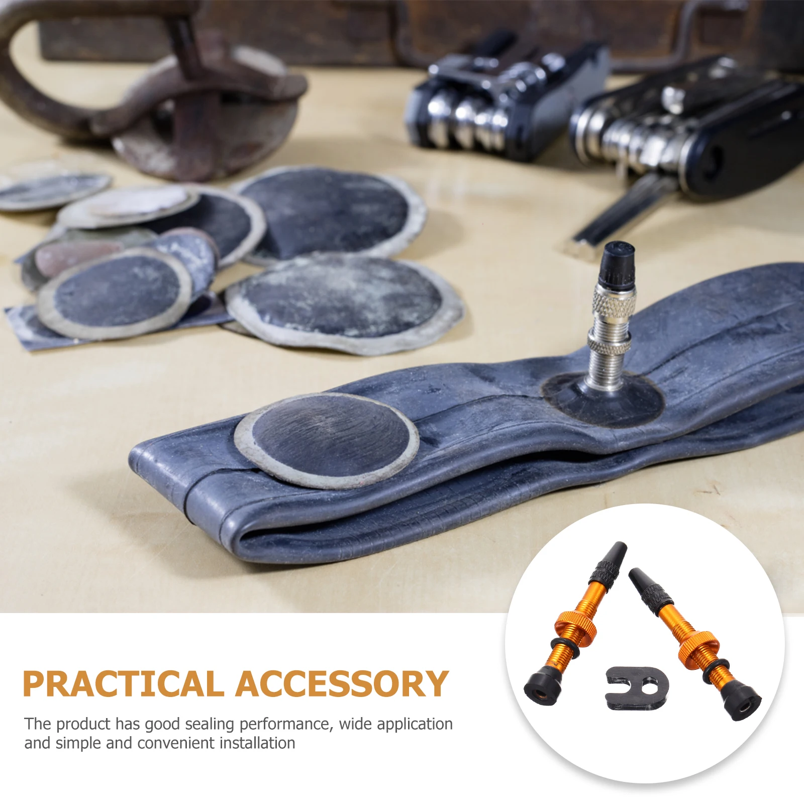 

1Pair Tubeless Valves Stems Metal Bike Tire Valves Stems Lightweight Aluminum Alloy Copper Rust Resistant for Bicycle