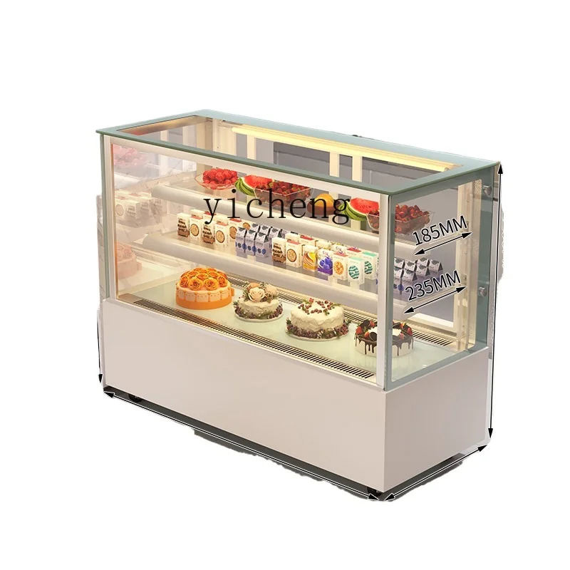 Tqh Cake Freezer Bar Table Air Cooling Frostless Display Cabinet Dessert Mousse Fruit Cooked Cold Dish Heating Preservation