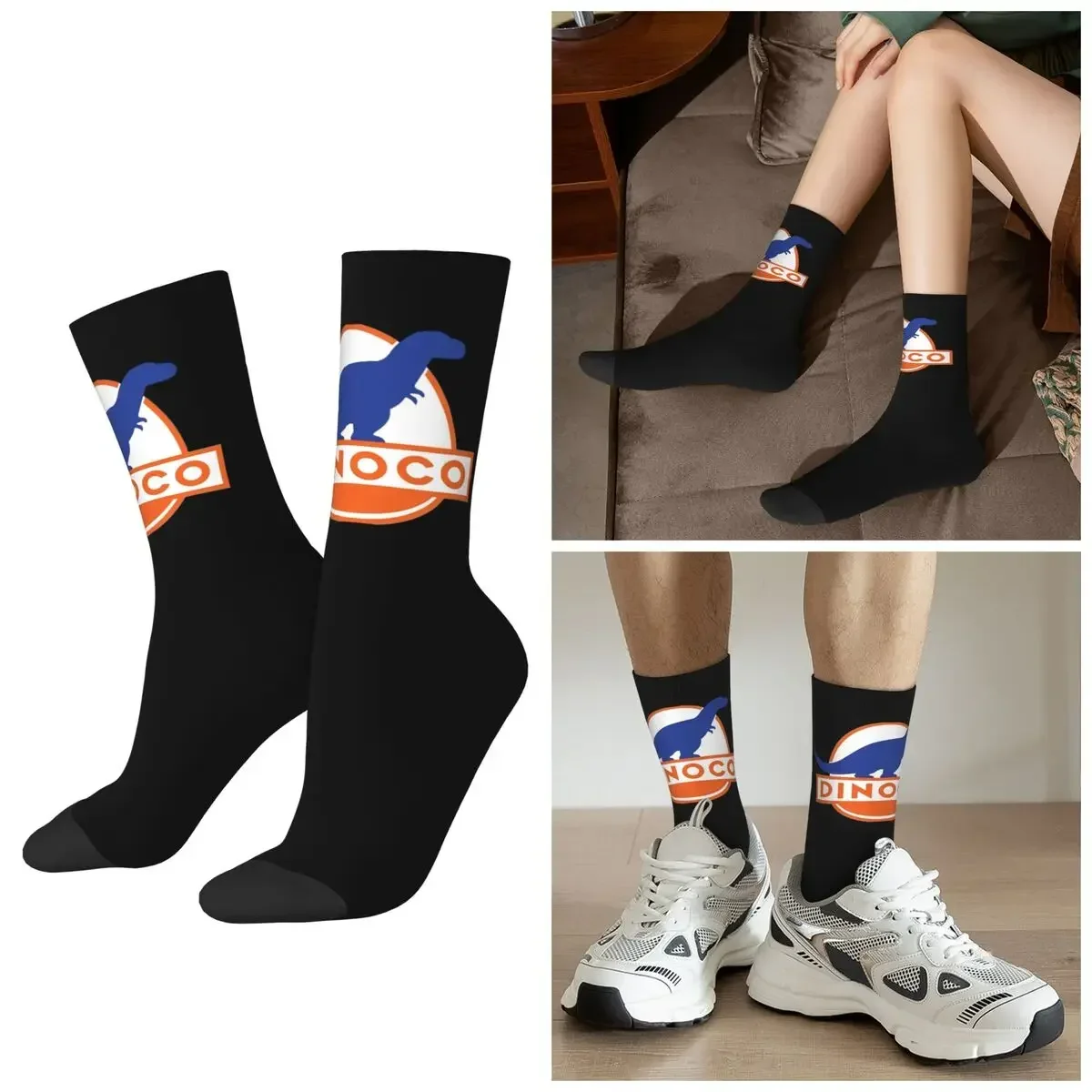 All Seasons Dinoco Blue Socks Harajuku Crew Socks Hip Hop Stockings for Men Women Valentine's Day Gifts