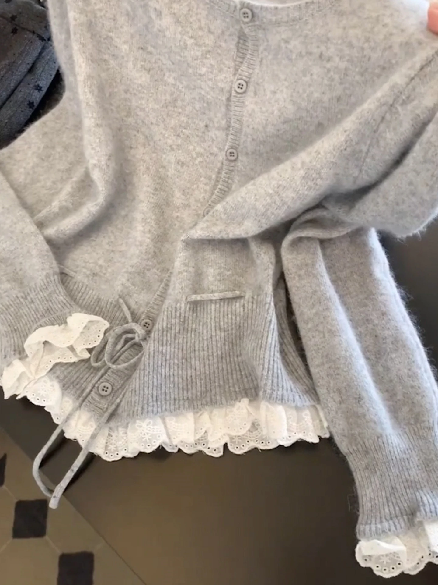 Runde Ne Reine Farbe Gestrickte Spitze Spleißen Casual Lange Sve Pullover Herbst Neue Sle Gedicht Kunst Leinen Frauen Faion Innen...