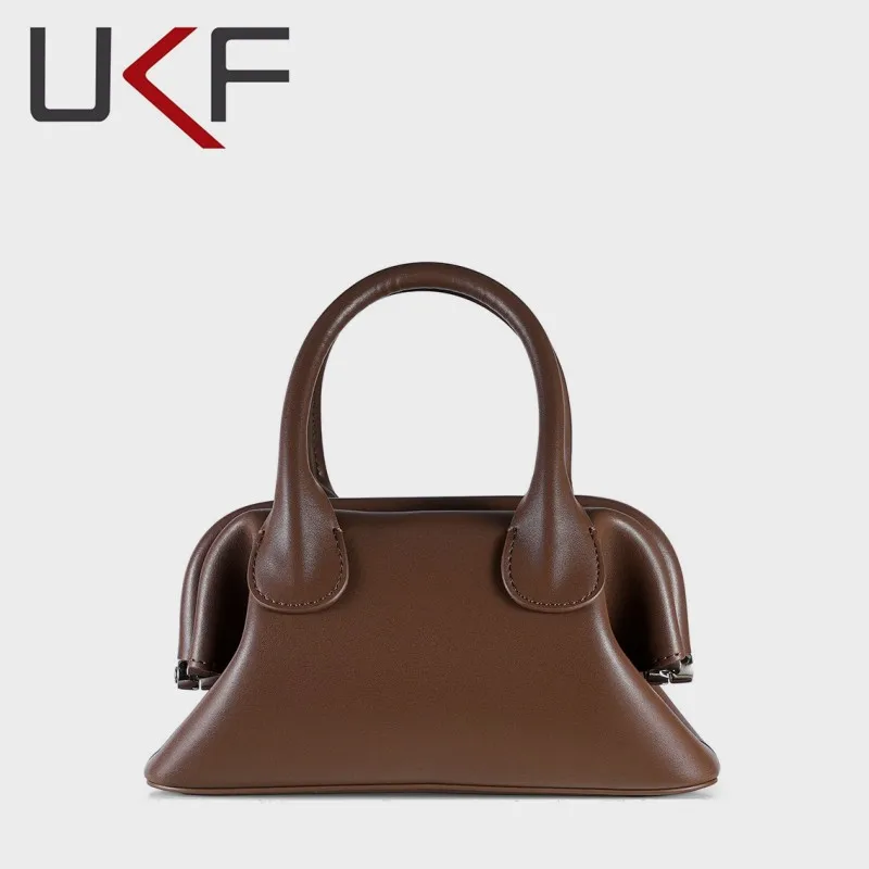 

UKF Branded Clip Bags for Women High Quality Leather Shoulder Bag Fashion Purses and Handbags Designer Crossbody Bag Luxury Hobo