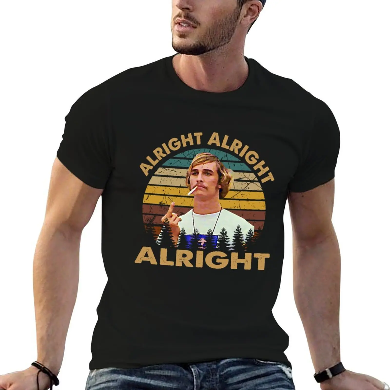 Dazed and confused retro vintage alright T-Shirt anime shirt new edition t shirts for men