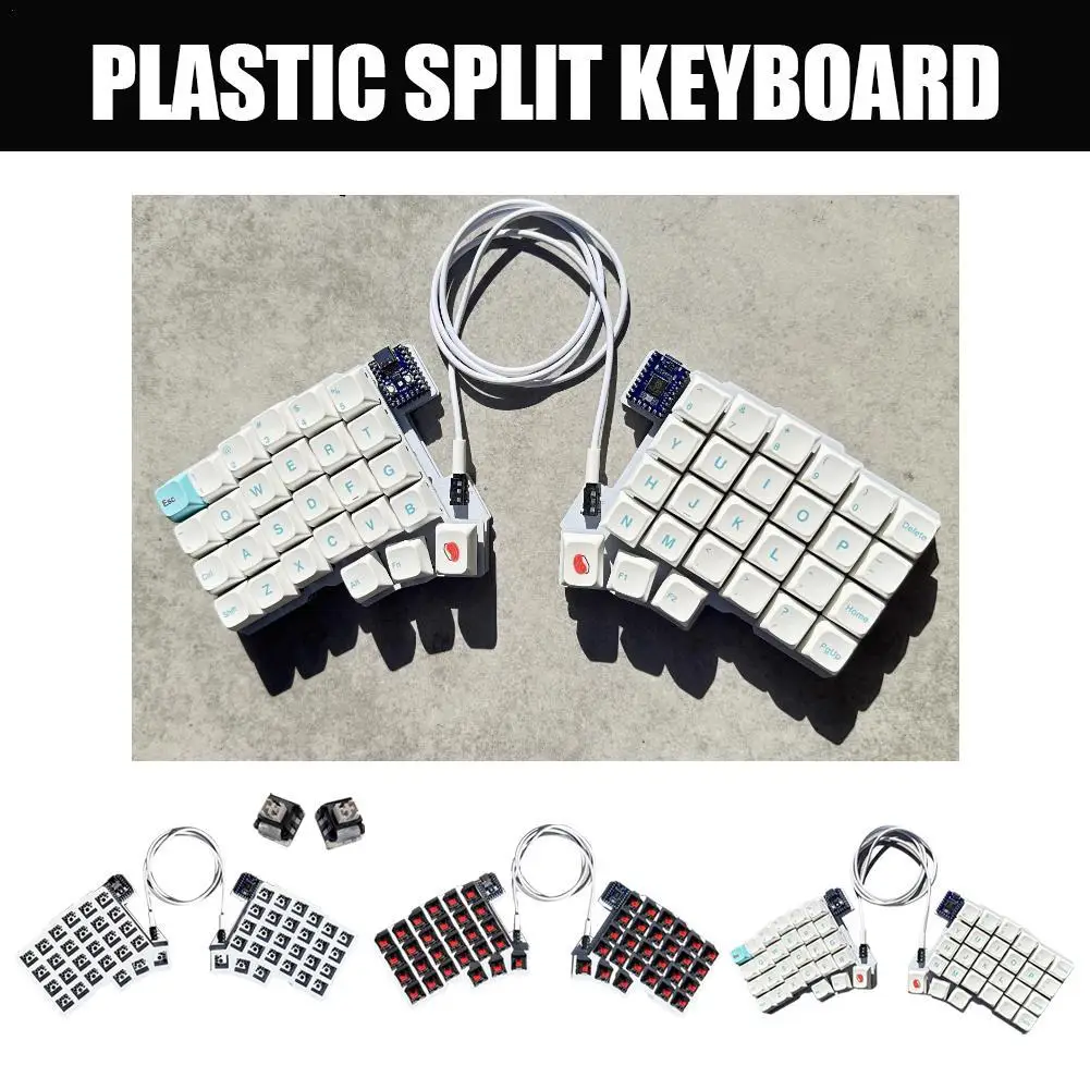 For Silakka54 Split Keyboard Wired Hot-swap Support QMK/VIAL Keyboard Split Ergonomic VIAL Left-hand And Right-hand Keyboard