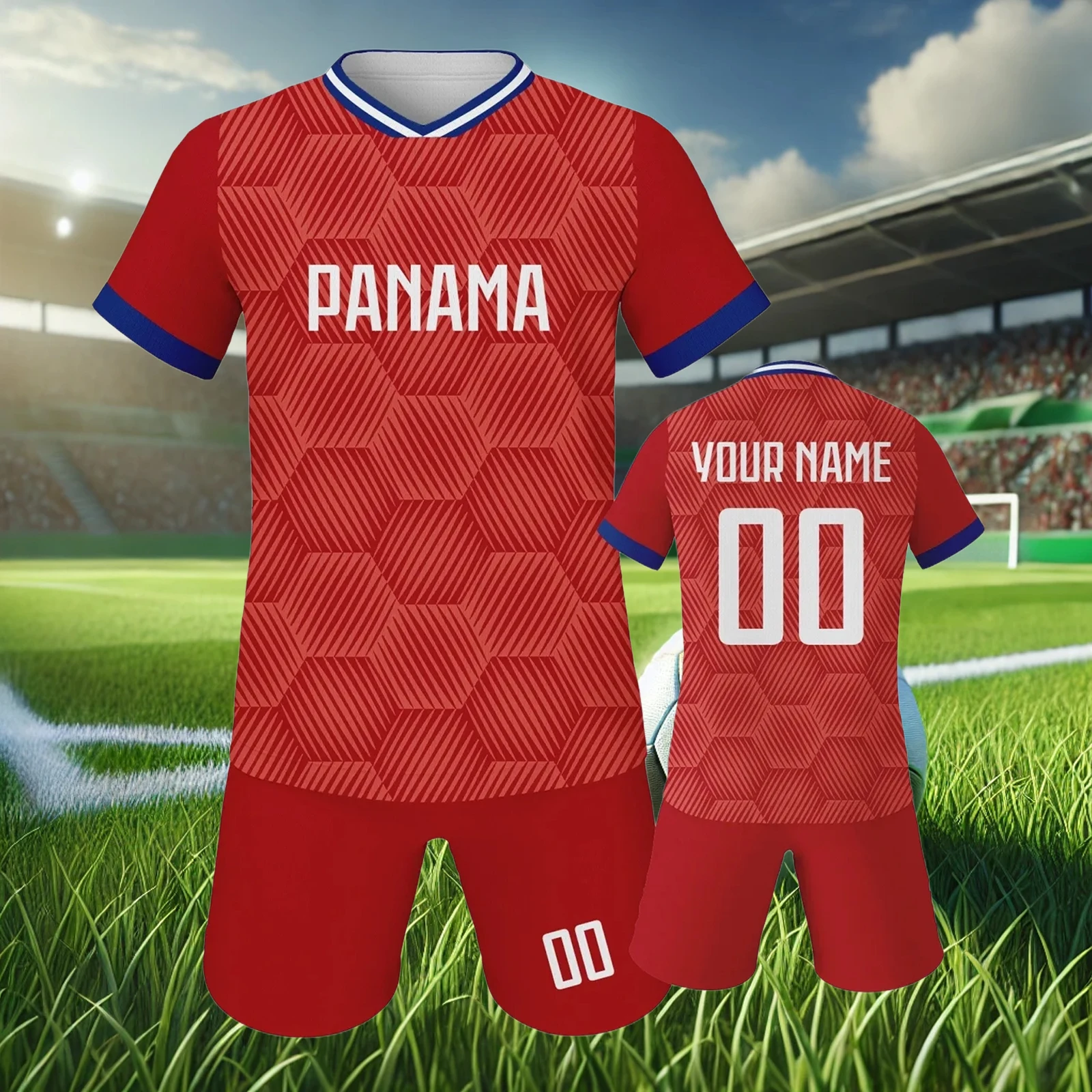 

Custom Kids Football Jersey Kit Panama Personalized Soccer Uniform with Name and Number Youth Training Outfit Team Sportswear