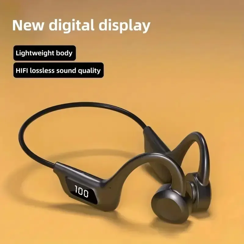 

Q33Pro Wireless BT Open Back Earphones Neck Mounted Air Conduction Sports Headset LED Power Display TF Card Support