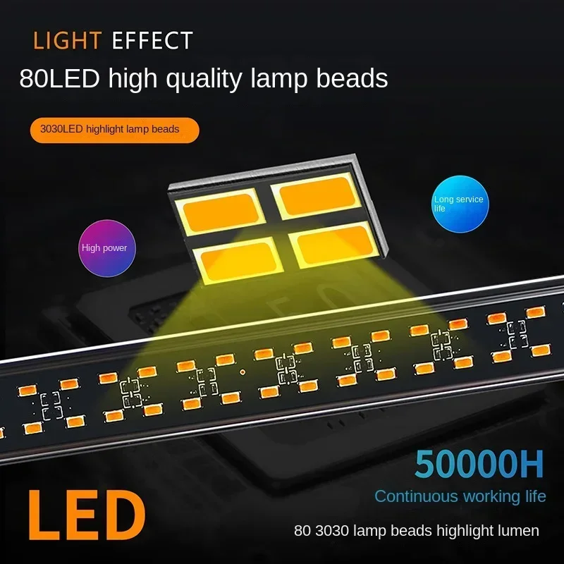 New Car Multi-Function Bumper Light Led Single Row Middle Net Strobe Light Rear Windshield Warning Light Roof Light Strip Light