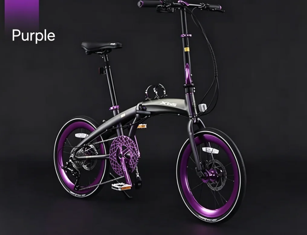 Vibrant Color Triple Folding Aluminum Alloy Bike Shimano 9 Speed Hydraulic Disc Brake Portable Urban Commuter Bicycle view 4