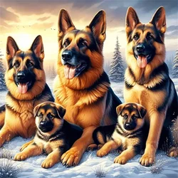 EverShine Diamond Painting Animal Dogs Winter New Collection 2025 Diamond Mosaic Cartoon Snow Tree Crafts Kit Adult Home Decor