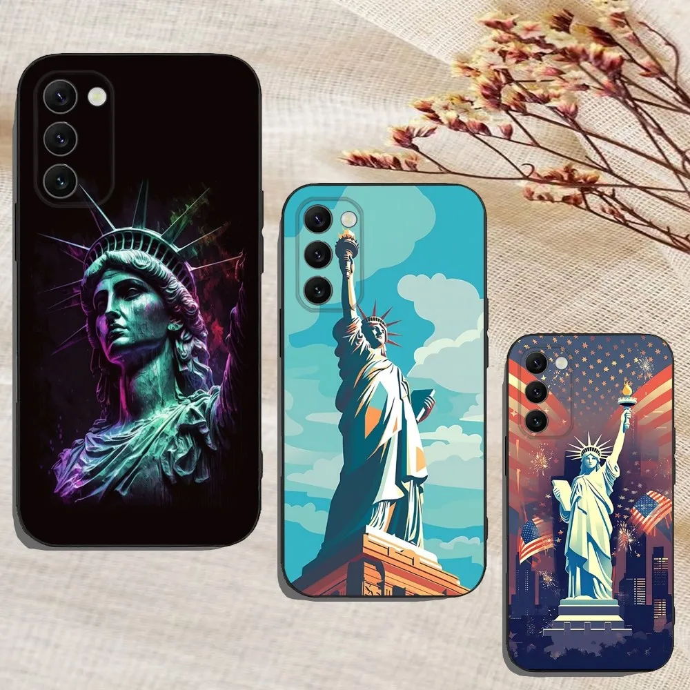 America Statue of Liberty Phone Case For Samsung Galaxy A13,A21s,A22,A31,A32,A52,A53,A71,A80,A91 Soft Black Cover