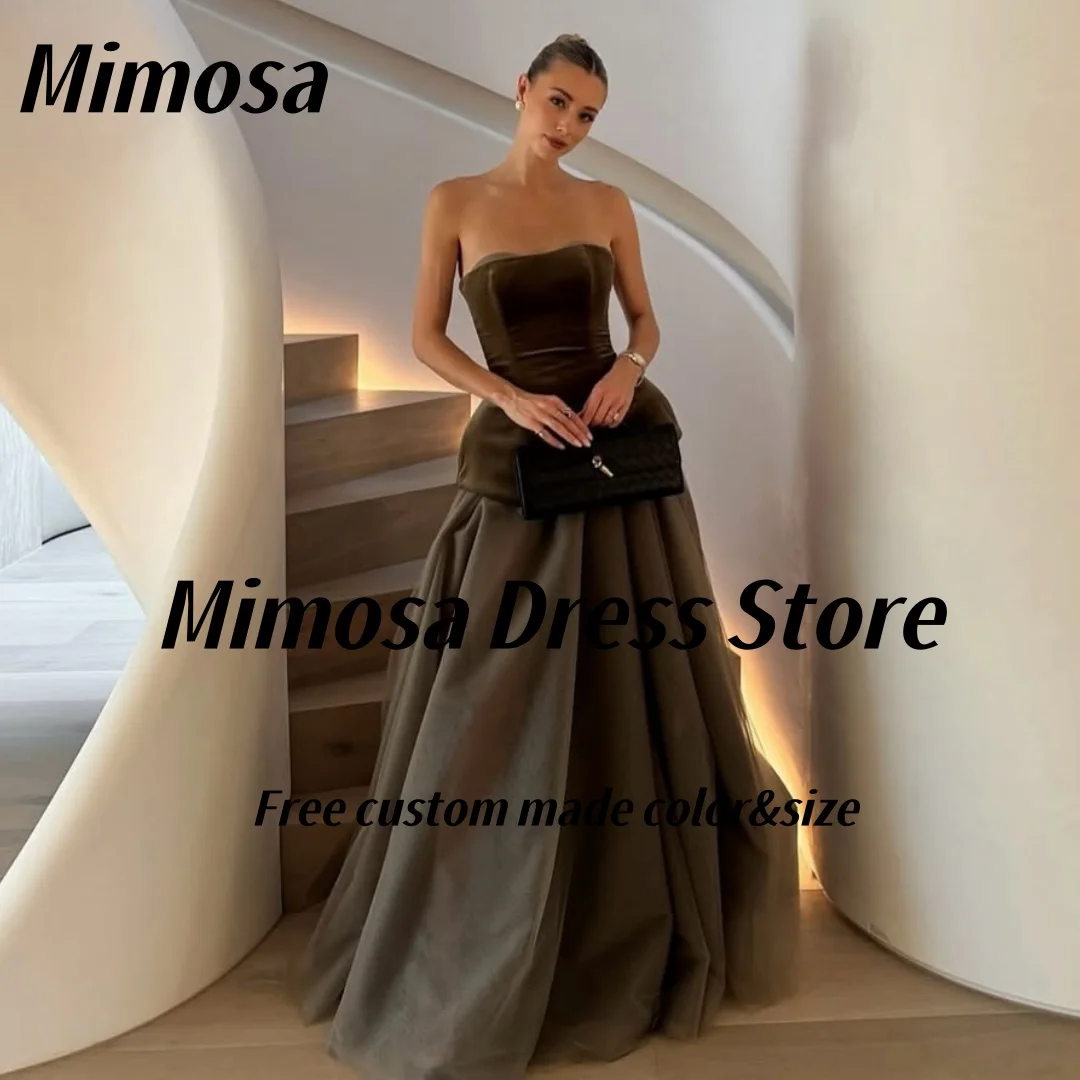 

Mimosa из двух частей, платья для выпускного вечера 2021, милое сексуальное вечернее платье сзади, длинное элегантное женское вечернее платье с рюшами по индивидуальному заказу