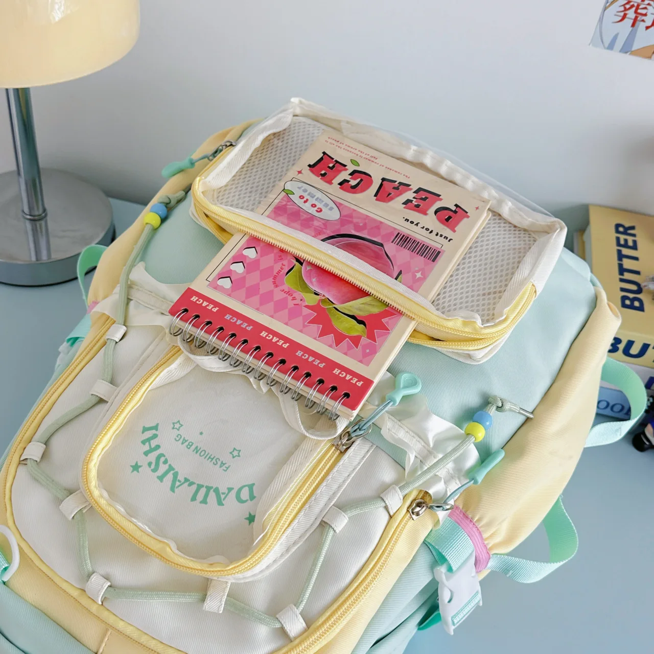 Richme Lolita Lace Women Backpacks 2025 New Design Students DIY Badge Ita Bag Large Capacity Laptop Commute Mochilas Para Mujer