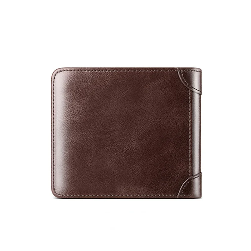 Genuine Leather Mens Wallet Brand Luxury RFID Fold Wallet Short Slim Coin Purse Business Credit Card Holder Wallet for Men N886