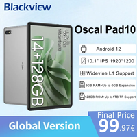 2023 Blackview Oscal Pad 10 10.1'' Display 8GB 128GB 6580mAh Widevine L1 13MP+8MP Camera Tablet Android 12