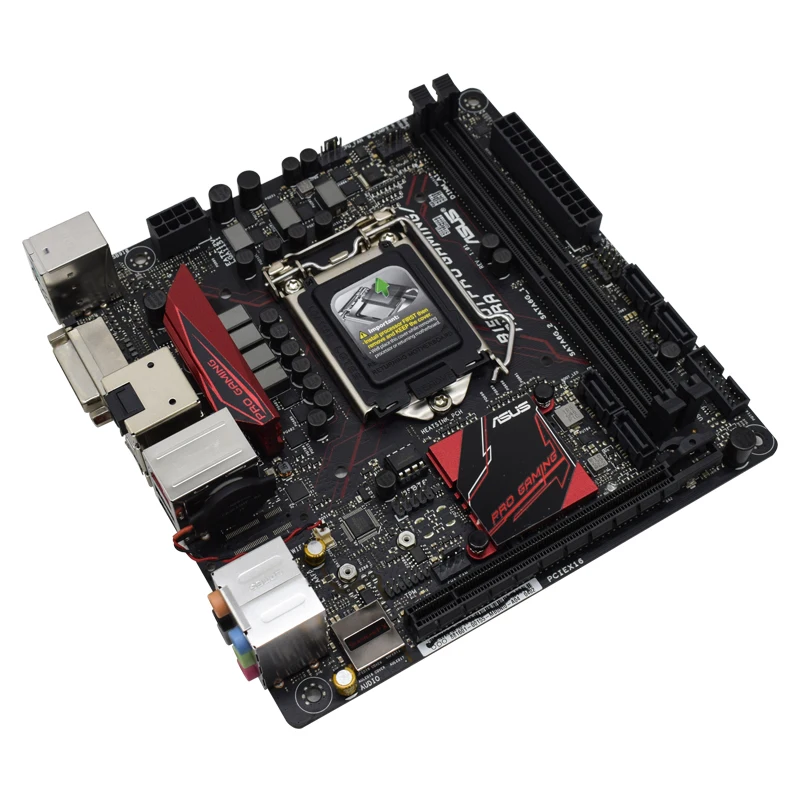 Imagem -04 - Placa-mãe Asus Usada B150i Pro Gaming Aura para i3 7100 6100 i5 6400 6500 7400 Lga 1151 i7 6700 7700