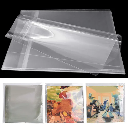 Funda protectora para discos de vinilo Hot-100PCS de 12 pulgadas para tocadiscos, bolsa autoadhesiva para discos de vinilo LP